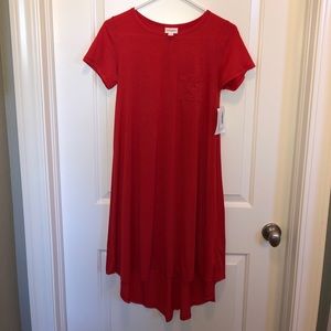 Size xxs red-orange lularoe Carly dress NWT